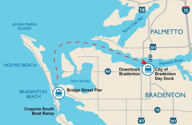 Return: Bridge Street Pier ➔ Bradenton Riverwalk Pier