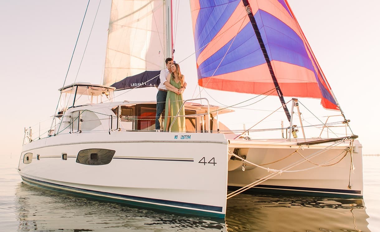 Engagement and Special Occasion Photo Shoot Private Sailing Catamaran Charter