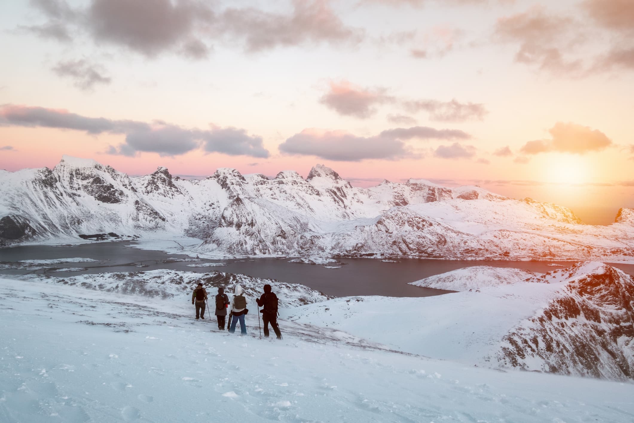 Winter hike / Snowshoeing in Lofoten