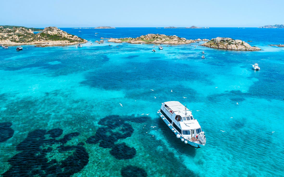 Tour La Maddalena da Olbia (Minibus + Barca)