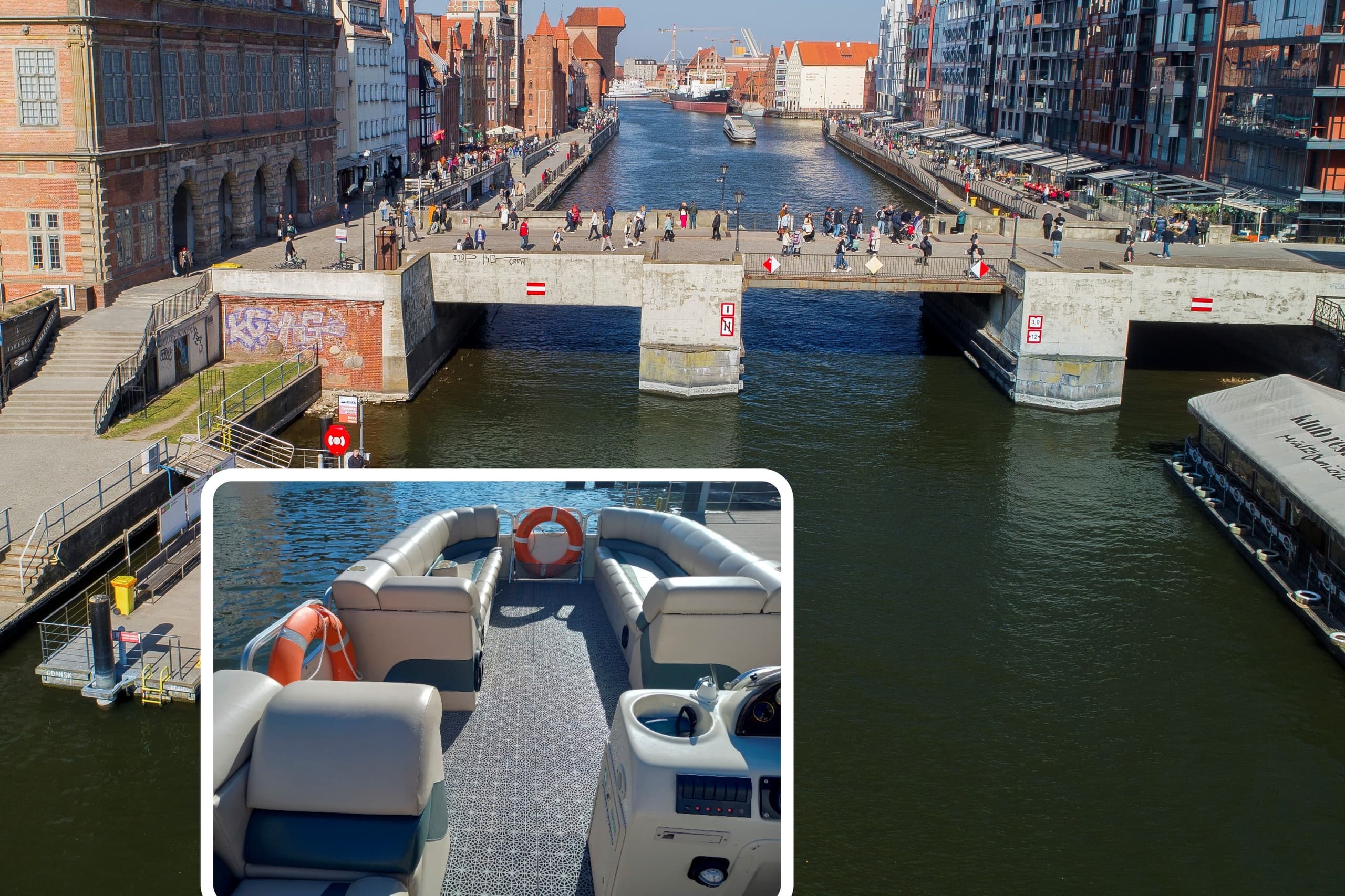 Cruises on the Motlawa River by a luxury catamaran - Gdańsk from the water side