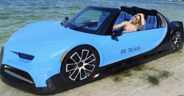 Blue Bugatti Rental