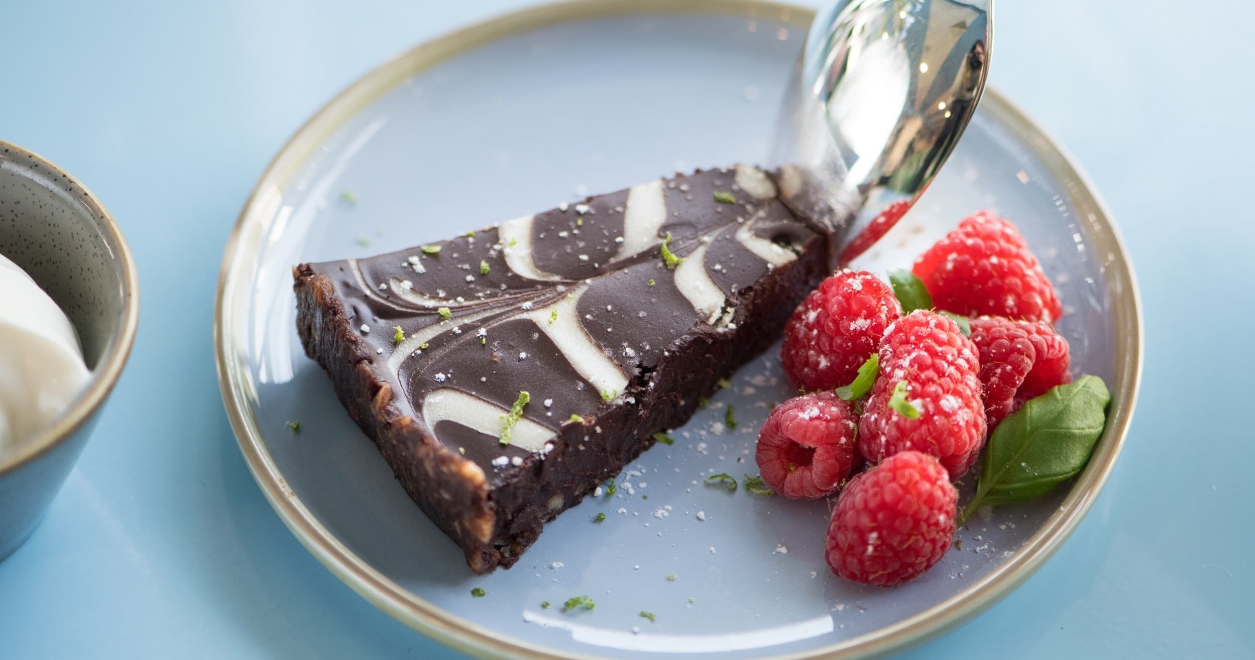 Beverage & Slice of Fresh Cake