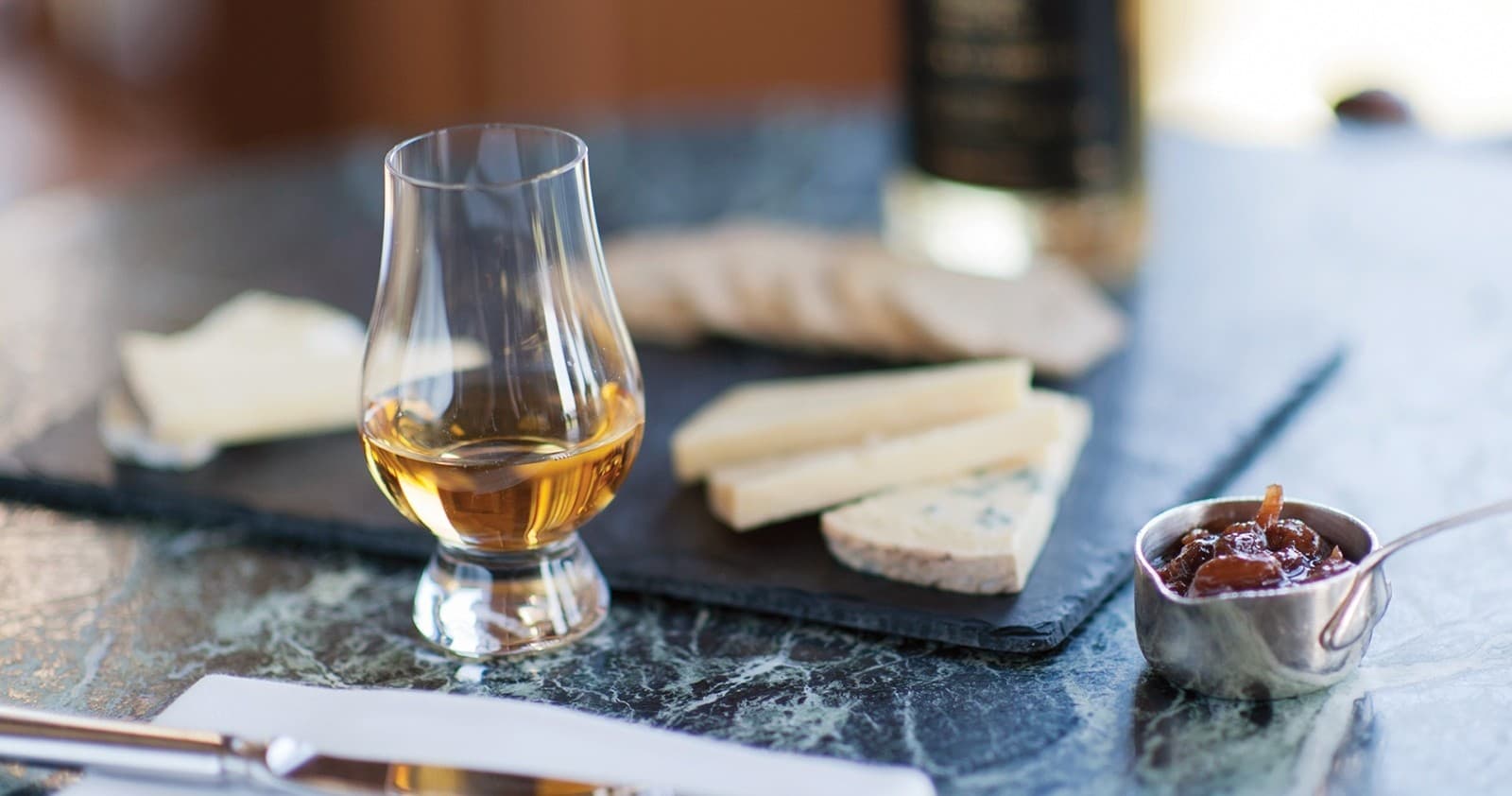 Whisky Flight and Scottish cheese board