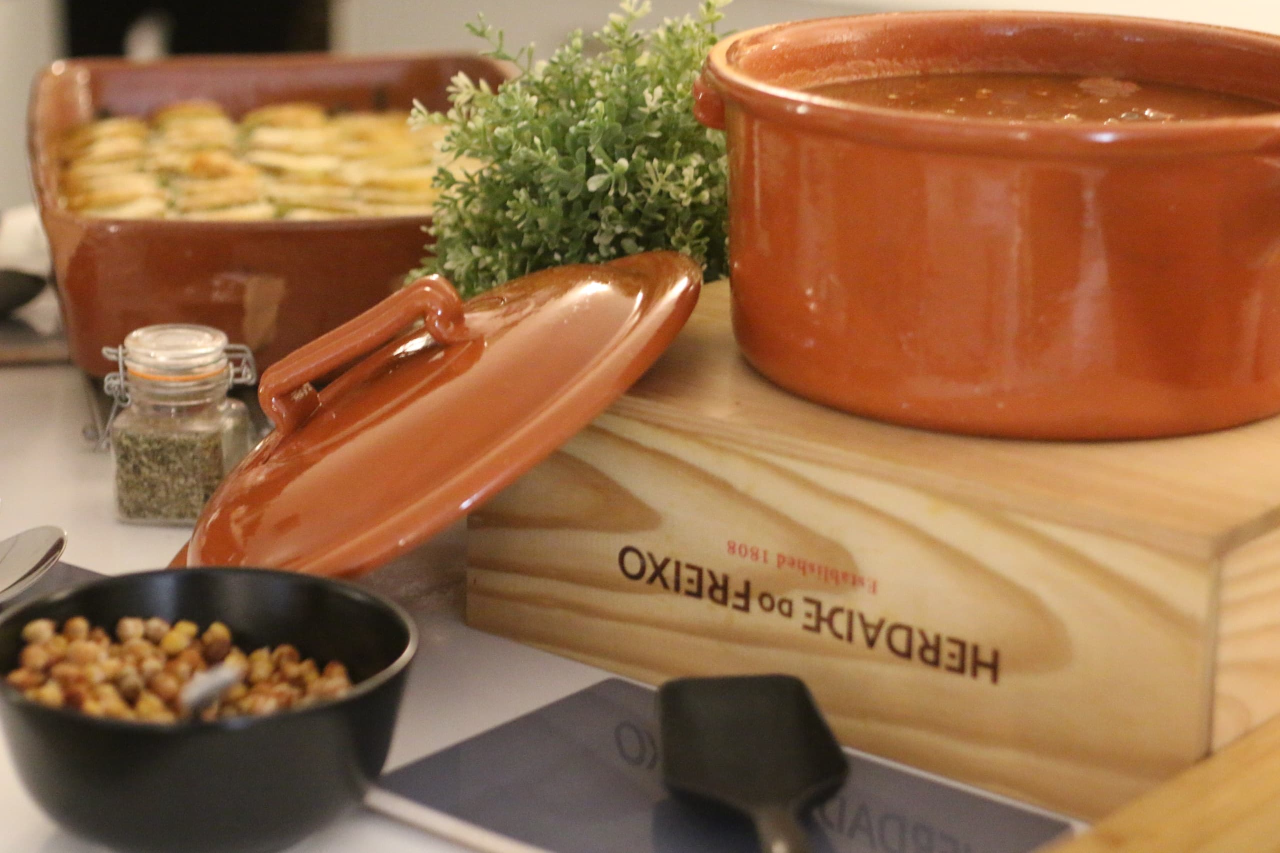 Family dinner In a Wooden oven