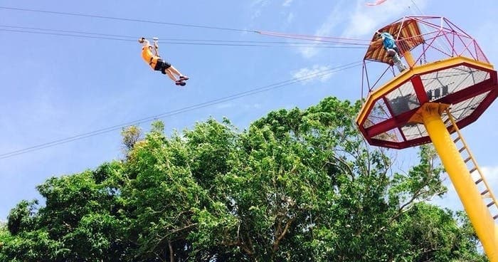 Zip-line with transportation.