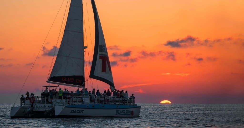 Sunset & Dolphin Watch Sailing Cruise on the Island Time " Catamaran"