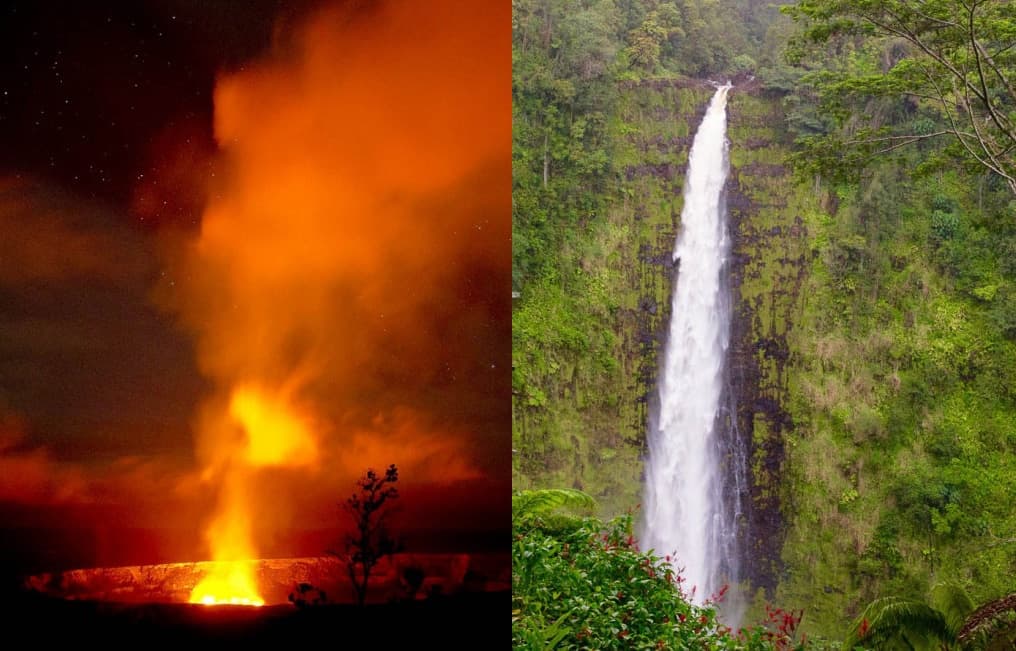 Big Island Waterfalls and Twilight Volcano Combo