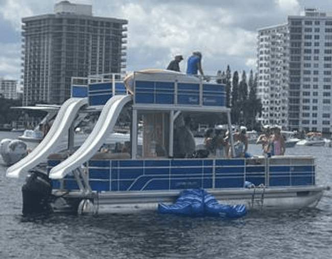 Double Deck with Slides, BBQ & Restroom