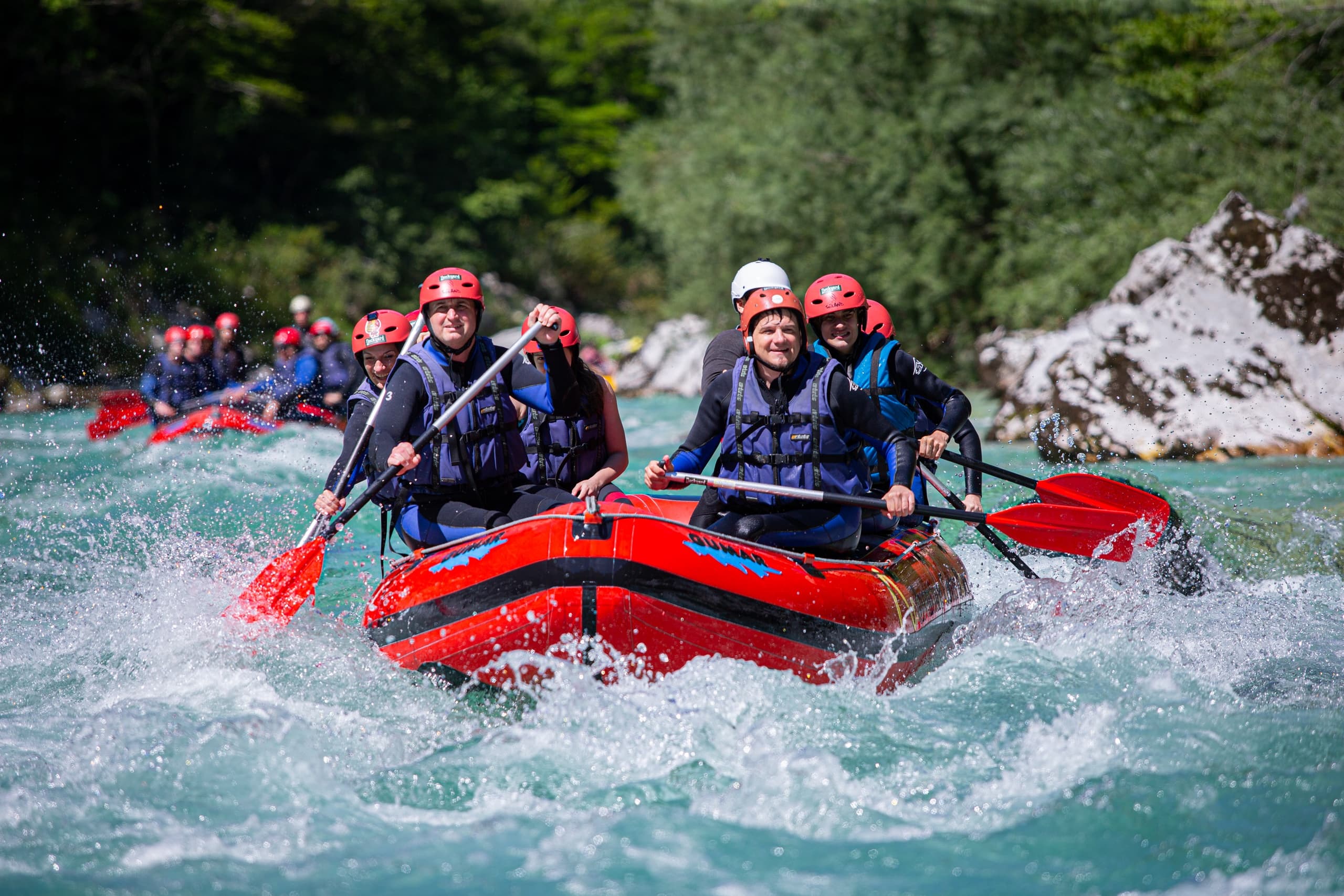 Rafting on Soča River
