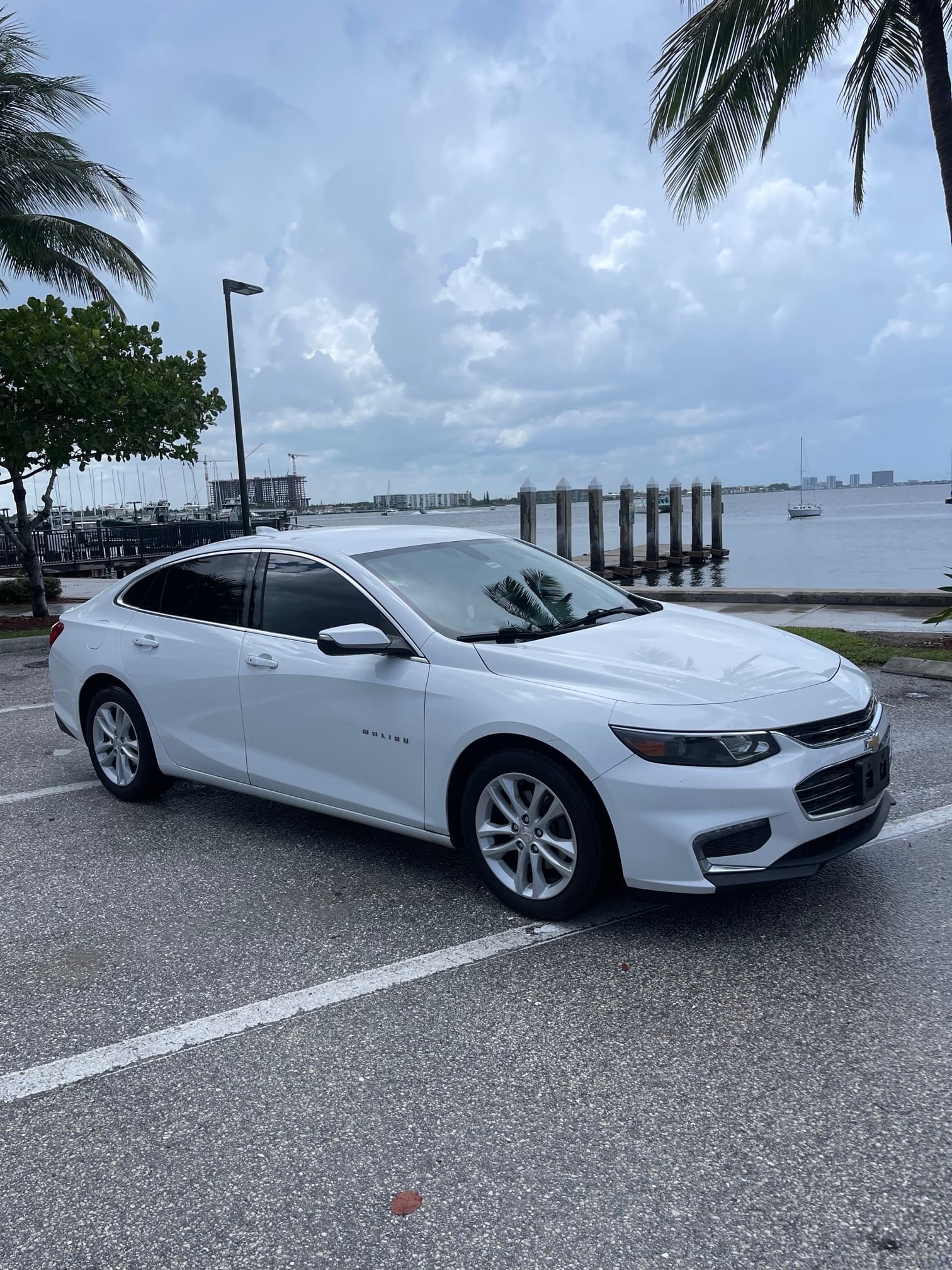 White Chevy Malibu