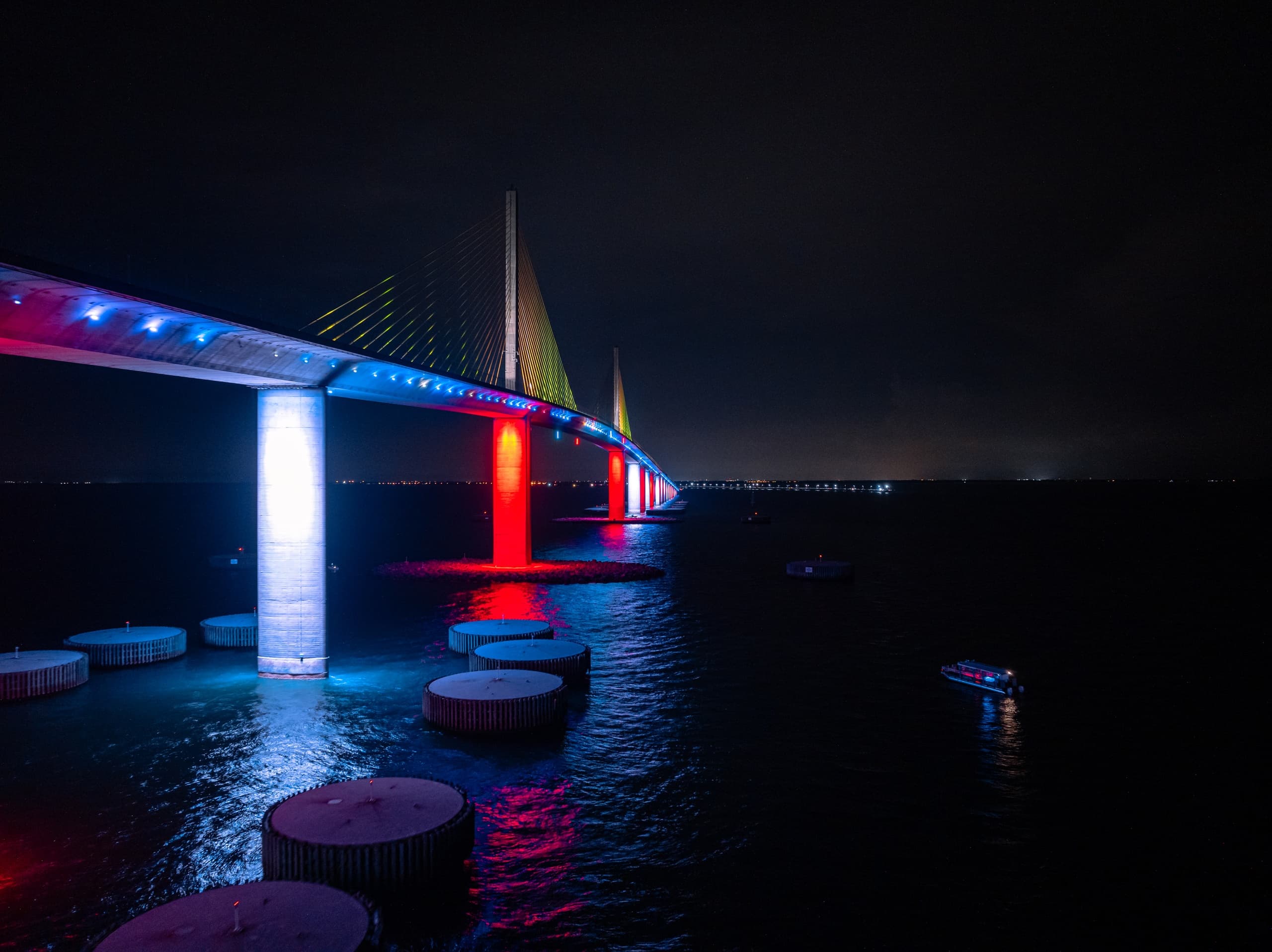 Skyway Light Show Under the Stars