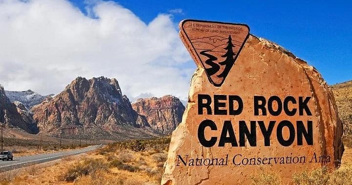 California Mojave Desert, Red Rock Sign, Seven Magic Mountains