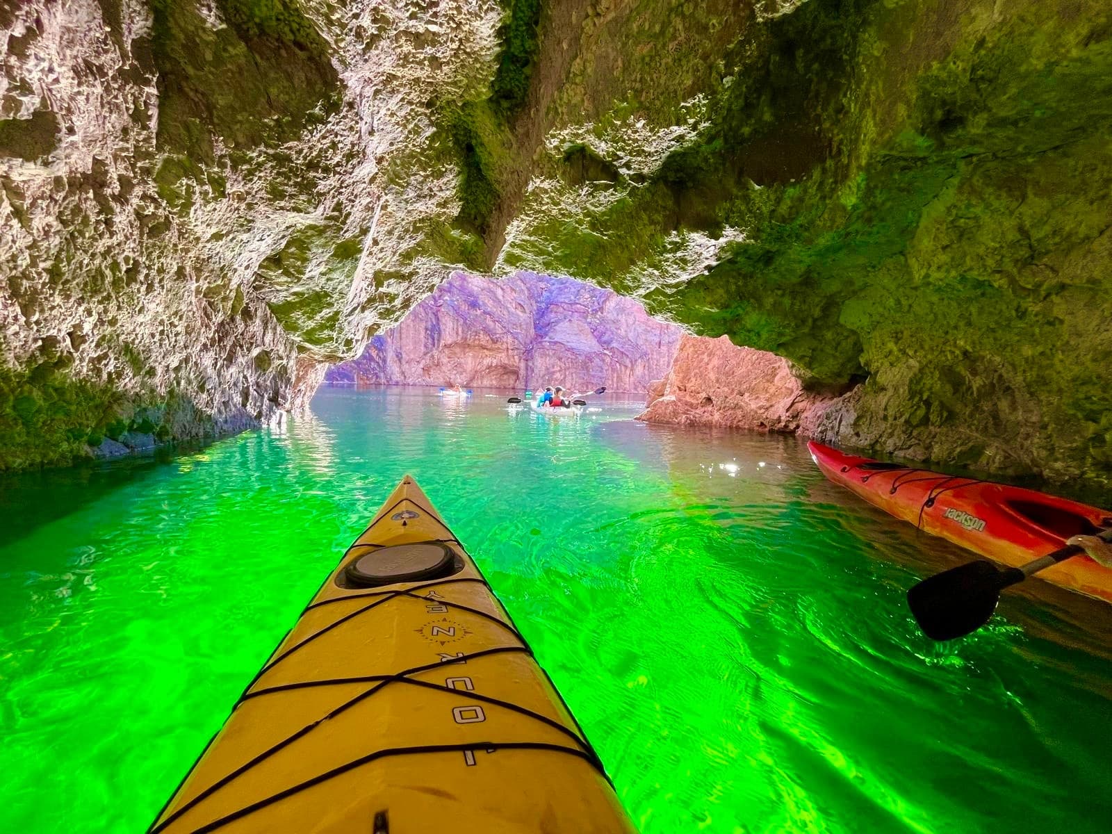 Willow Beach Kayaking to Emerald Cave and Gaugers Station Half Day Adventure