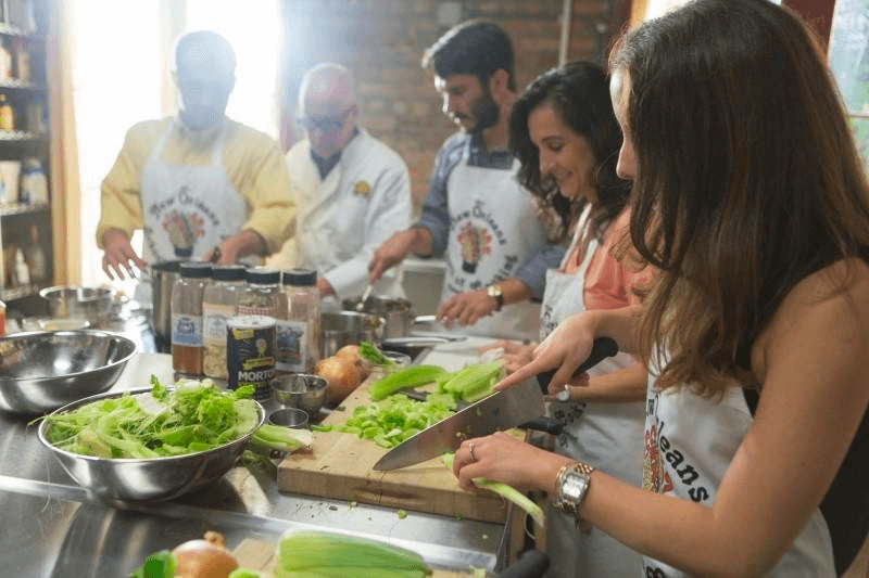 Hands-On: Southern Crab Salad, Brown Butter Pork Chop, Red Beans & Rice, Bananas Foster