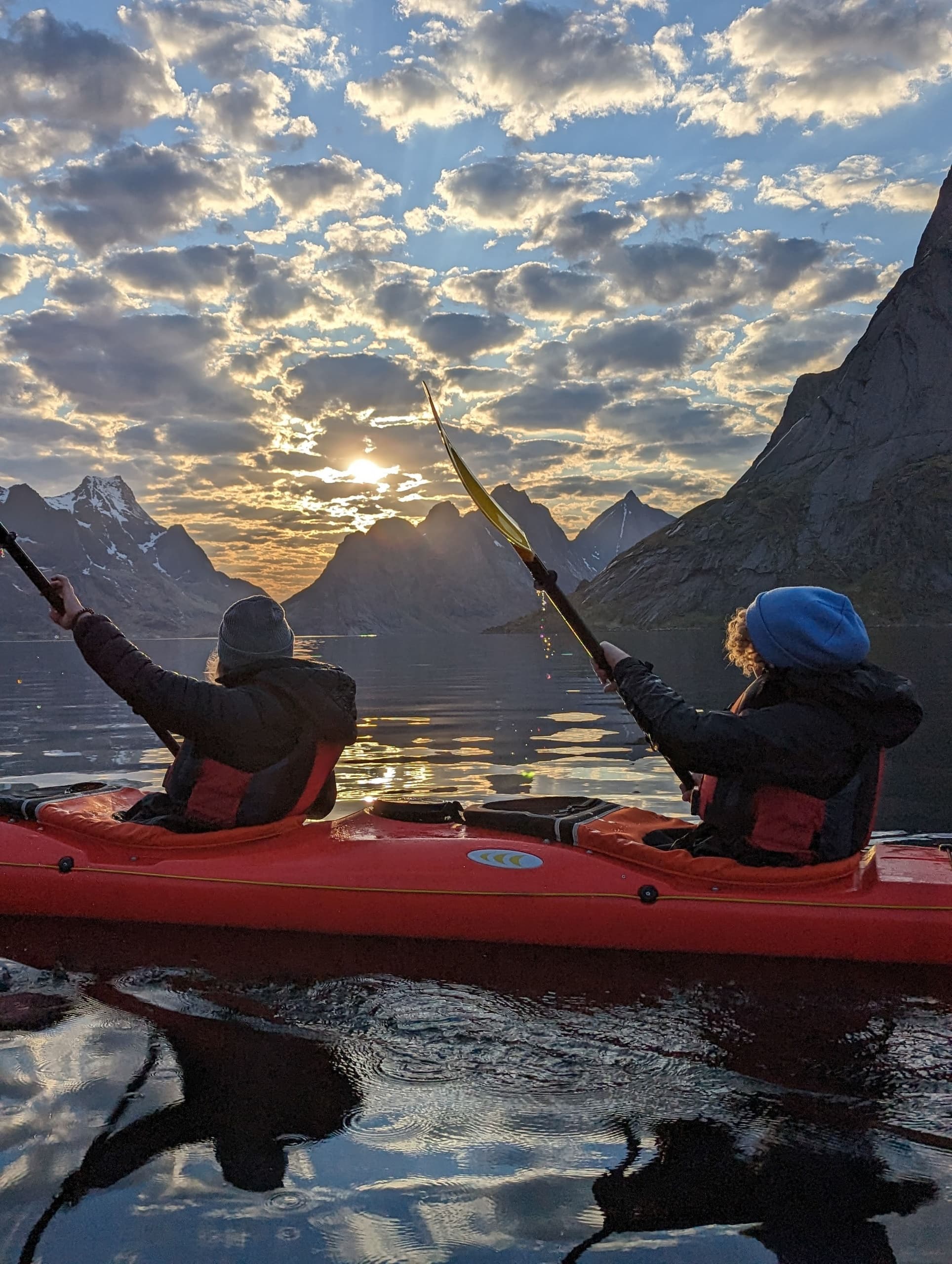 Midnight Sun kayak in Reinefjord