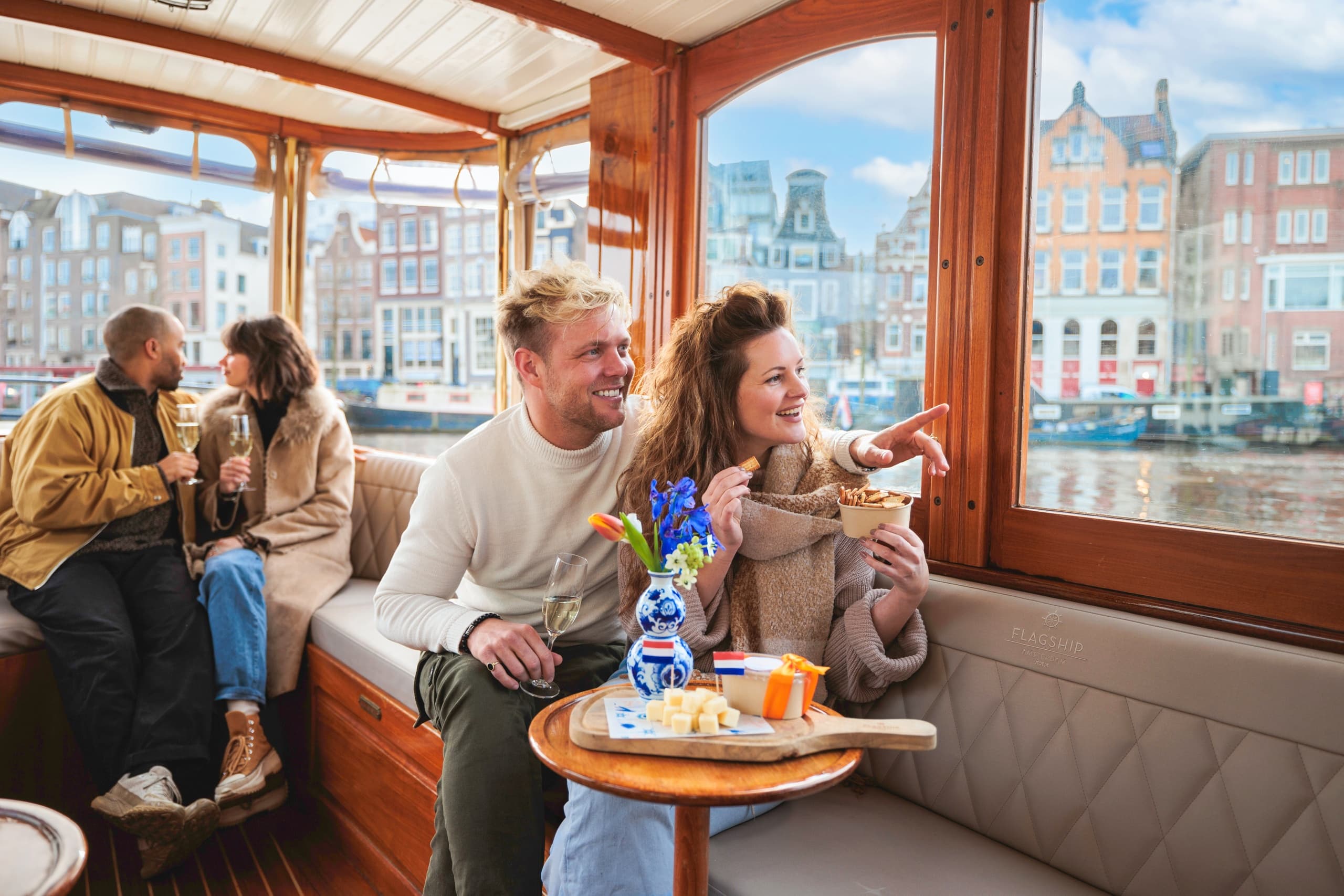 Luxury Canal Cruise Boat with Bubbles & Bites - starts from Anne Frank House
