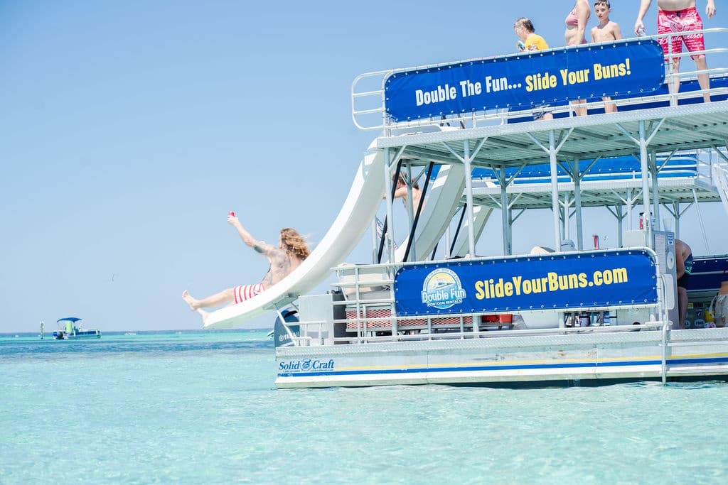 14 Person Double-Decker Pontoon Rental with two waterslides - Destin