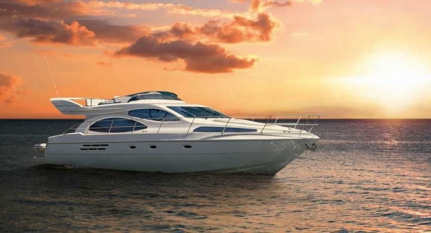 SUNSET IN A YACHT