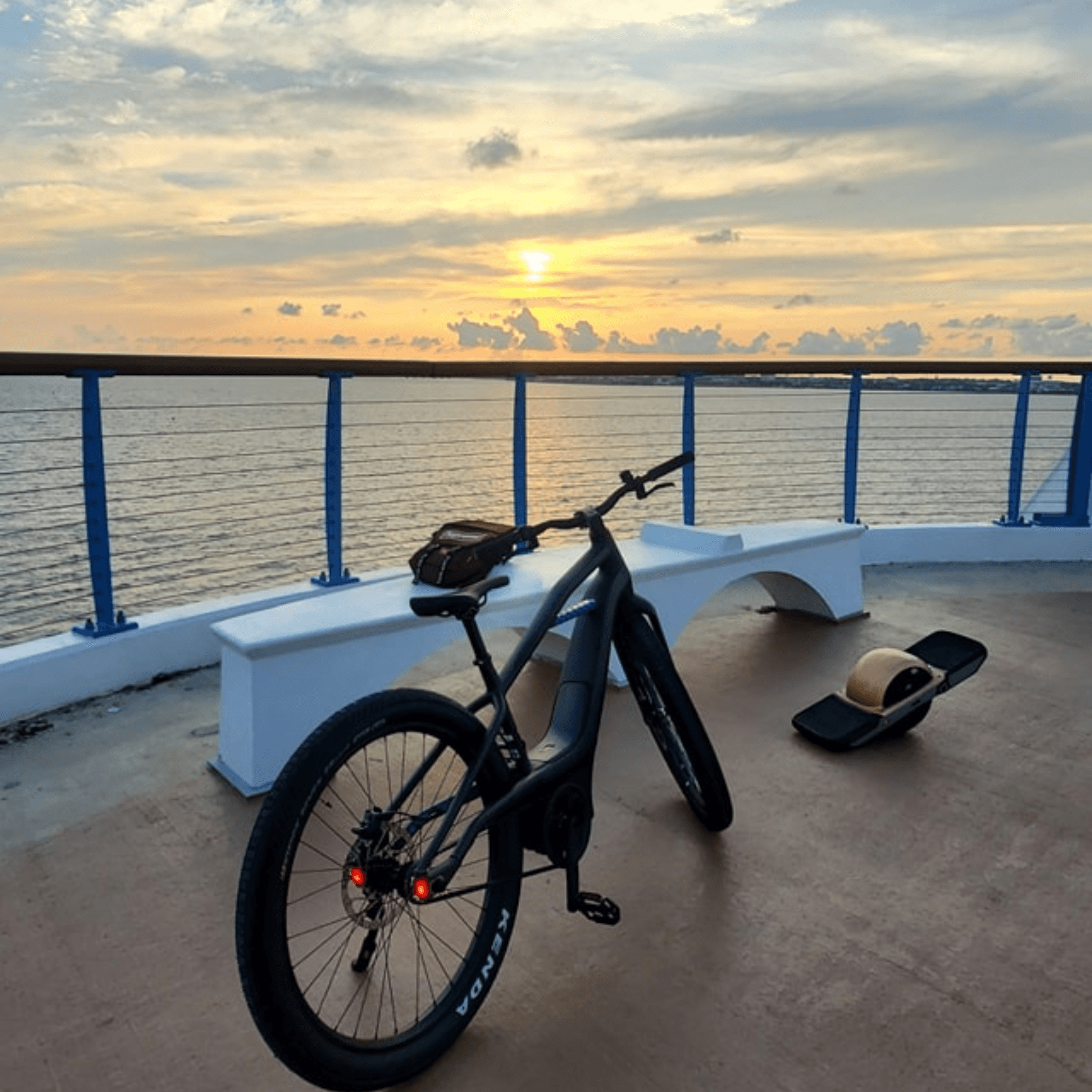 Pensacola Bay Bridge Electric Bike Sunset DolphinTour