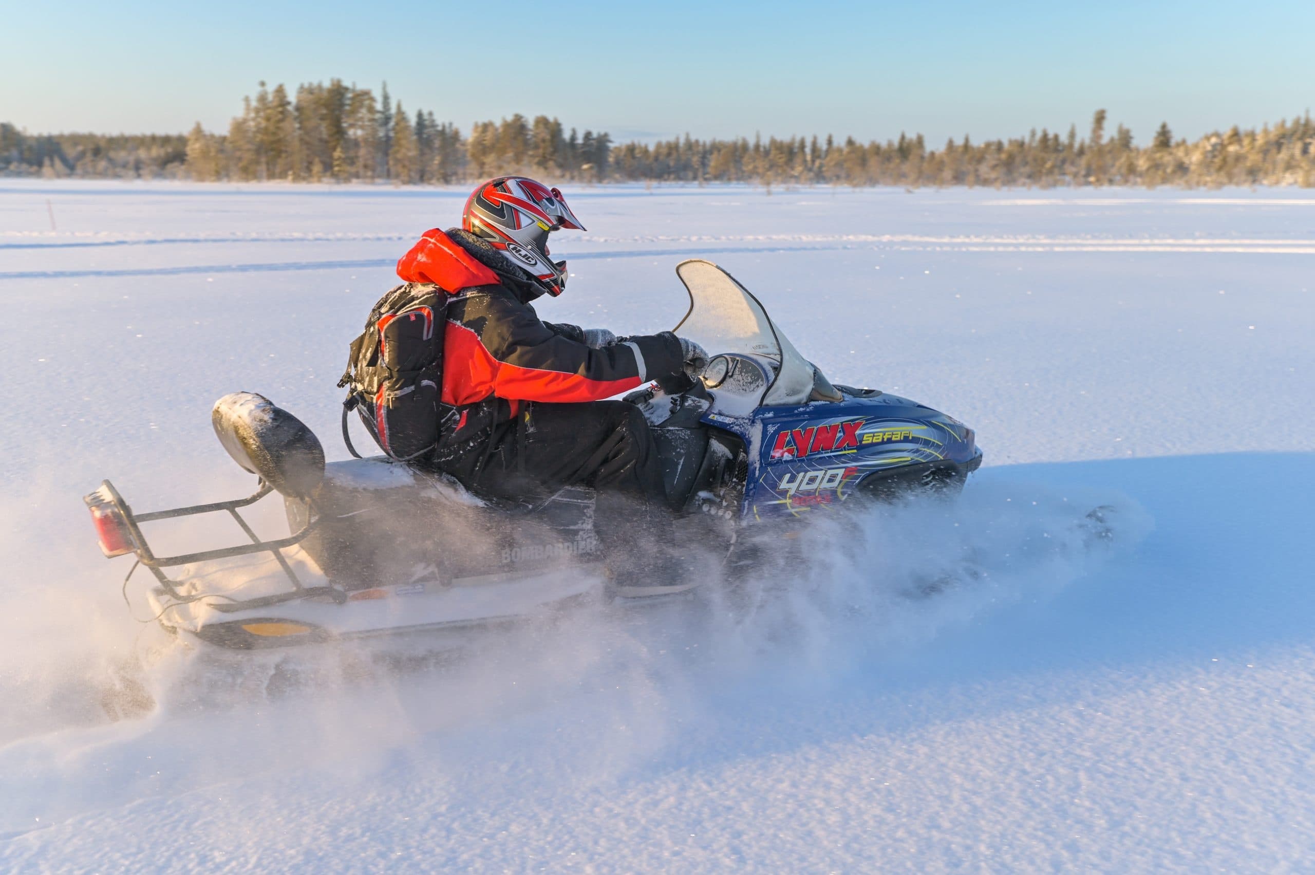 Small Group Snowmobile Driving in Nature