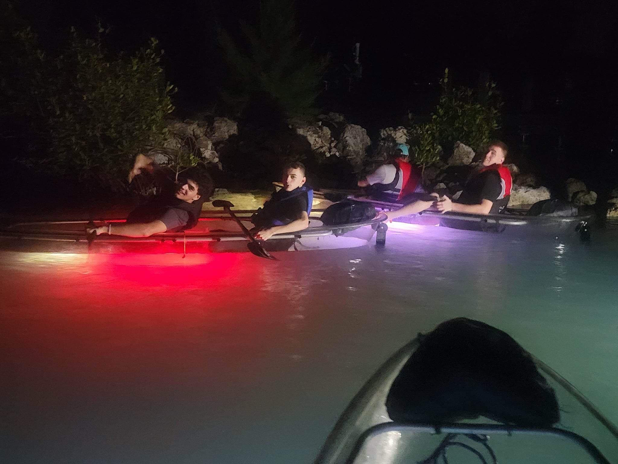 LED Lighted Clear Kayak Night Tour