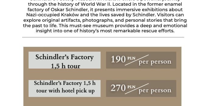 Walking Tour Schindler Factory