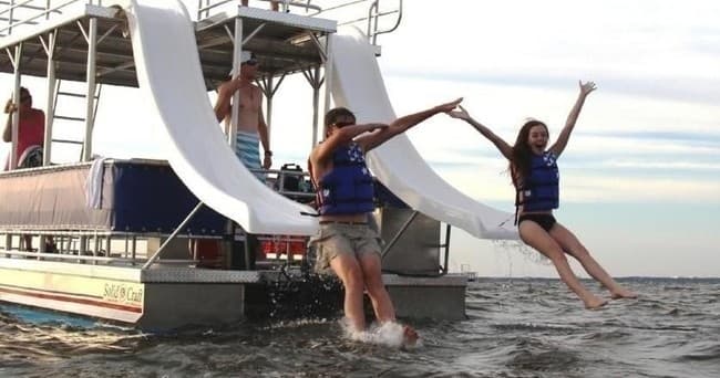 Double-Decker Pontoon with Slides