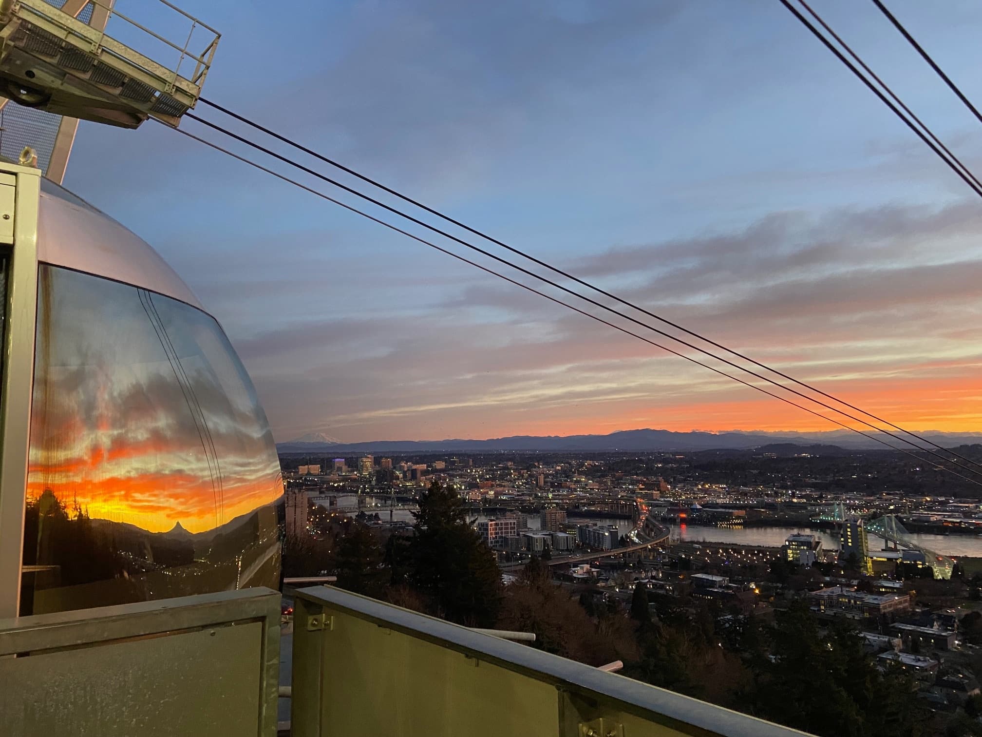 Aerial Tram with the Sunrise and Doughnuts