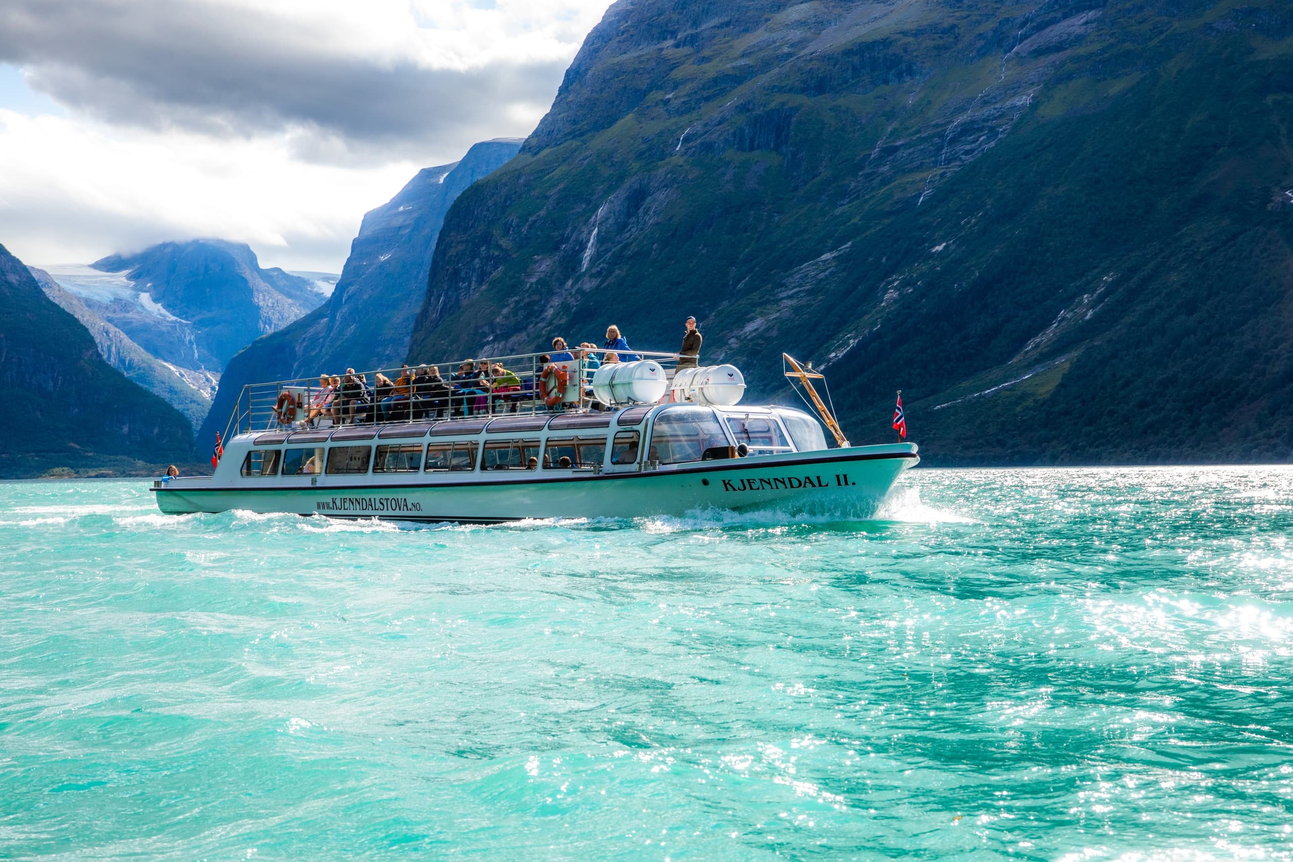 Scenic boat trip on Loen Lake