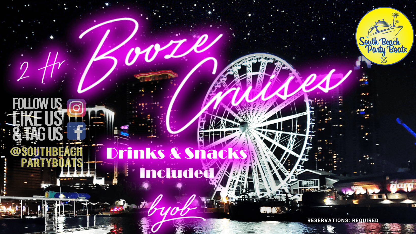 Miami River Sunset & Booze Cruise