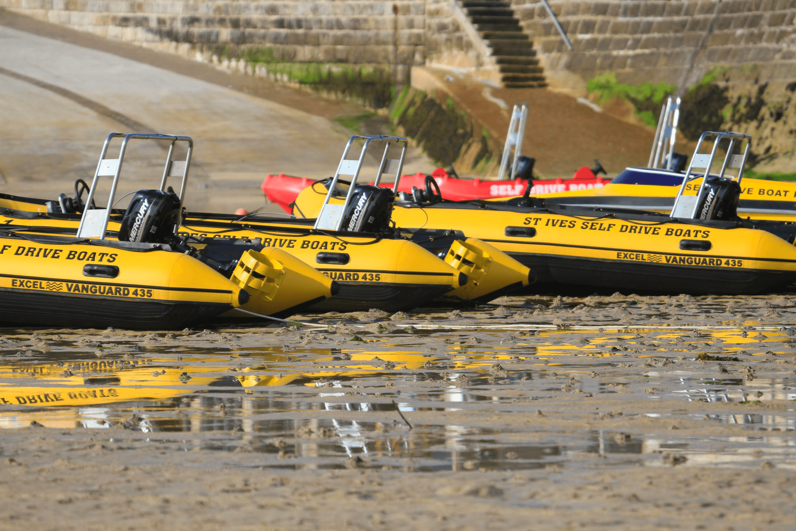 Yellow & Red Self Drive Boat Rides