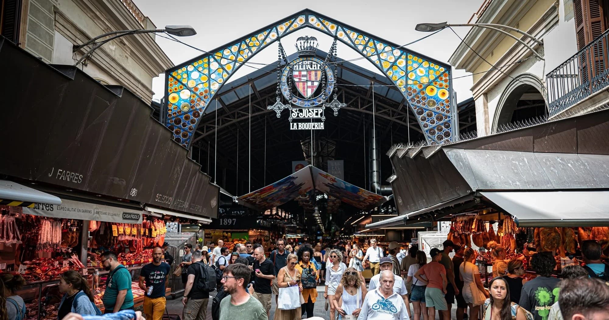Boqueria and Santa Caterina Markets with Food and Tapas Small Group Walking Tour (PM)