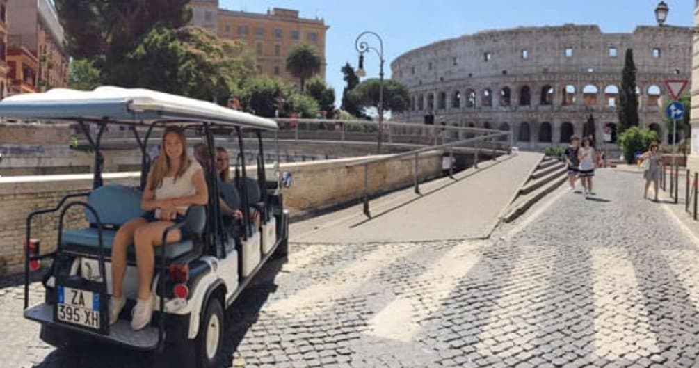 3 Hour Golf Cart Tour and Colosseum and Forum Walking Tour Combined