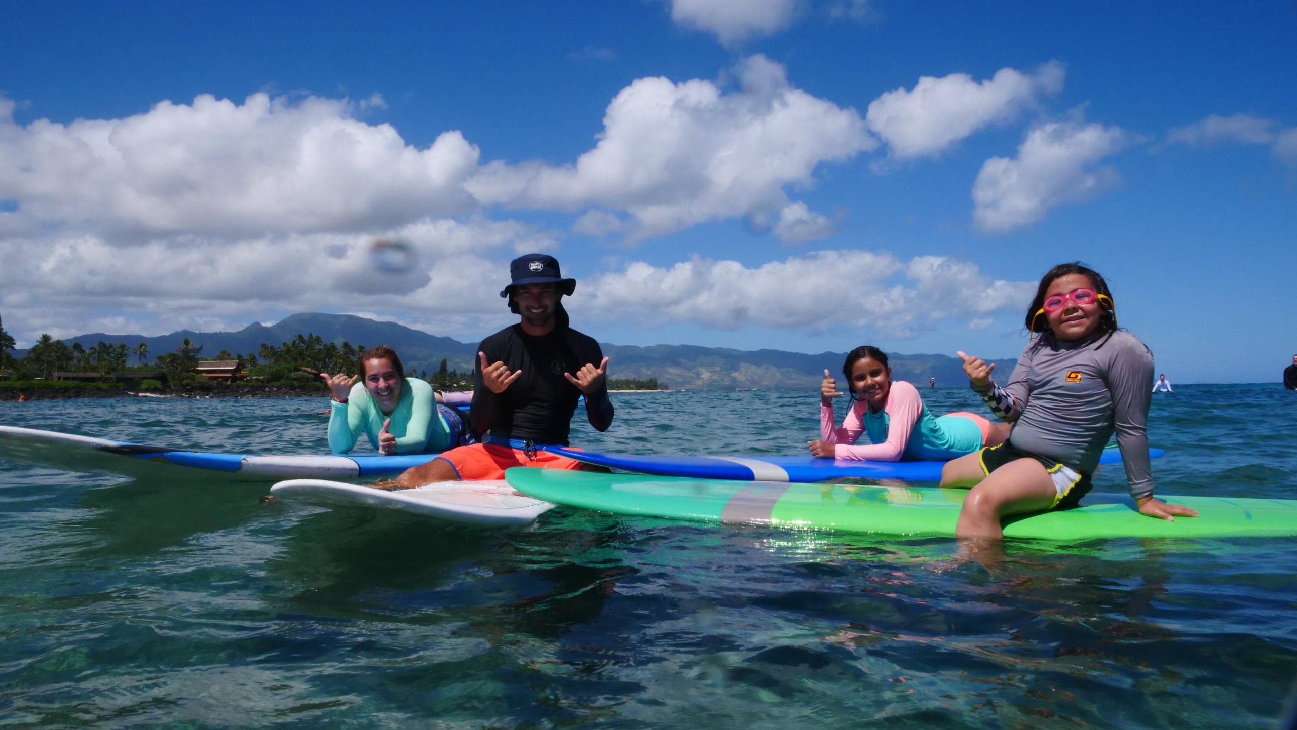 3-5 Surfers.  Private Group Ohana" Lesson"