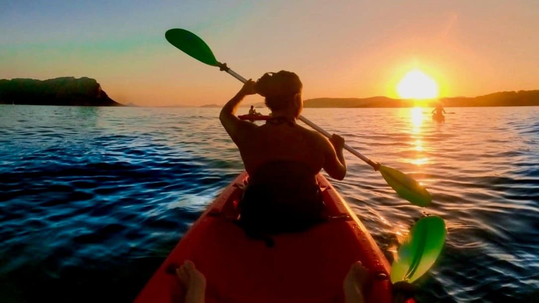 Capo Coda Cavallo sunset kayak tour