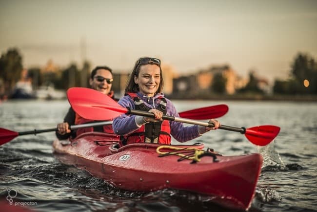 Sunset Gdansk by kayak