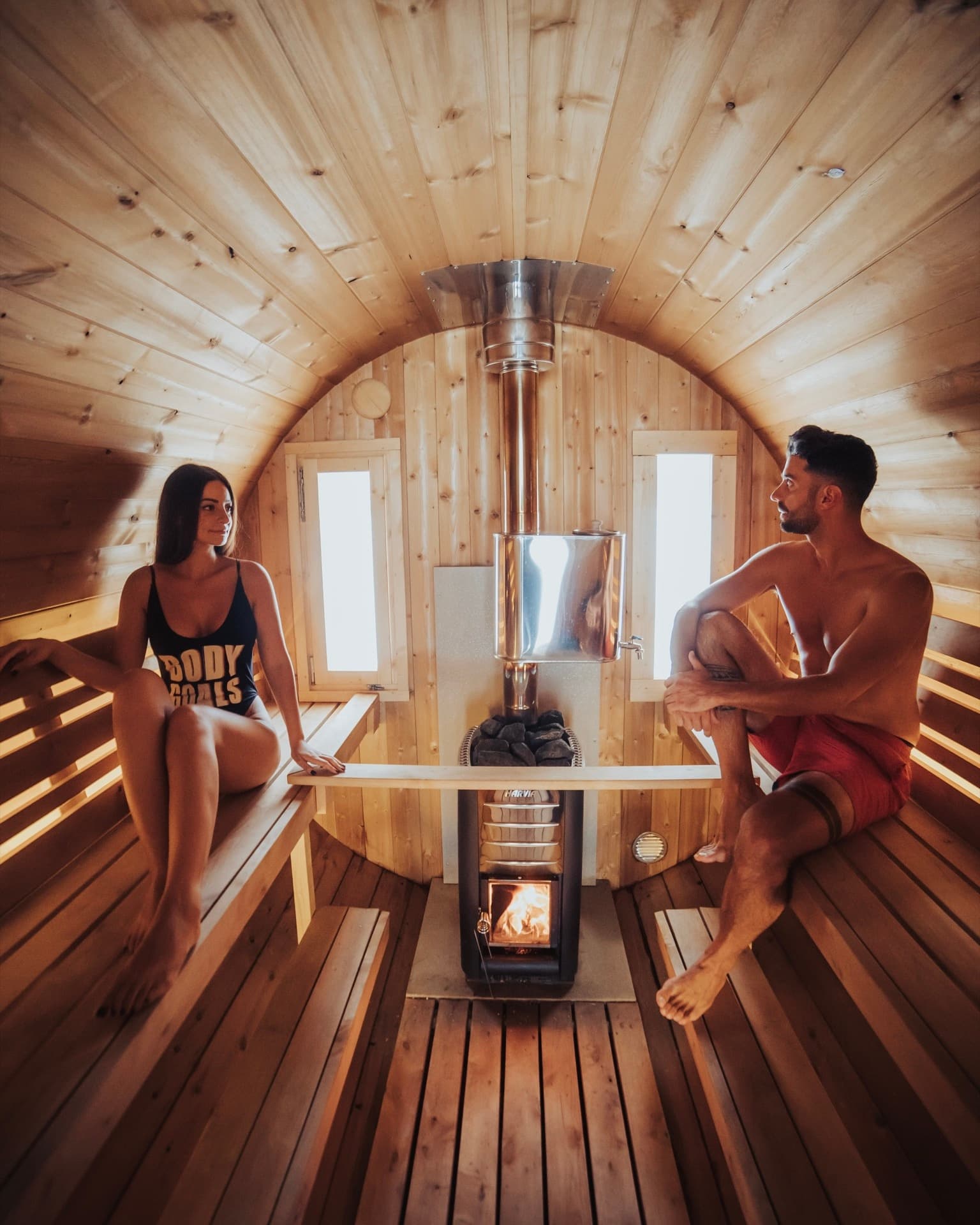 Wood sauna and ice swimming