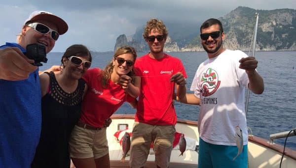 Private boat tour Capri with fishing from Sorrento