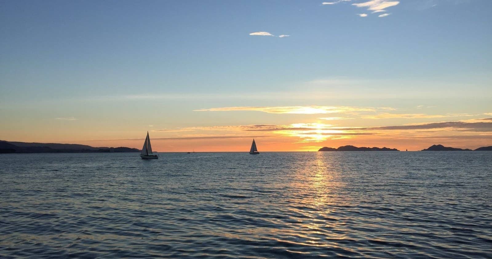 Atardecer por la ría de Arousa en barco