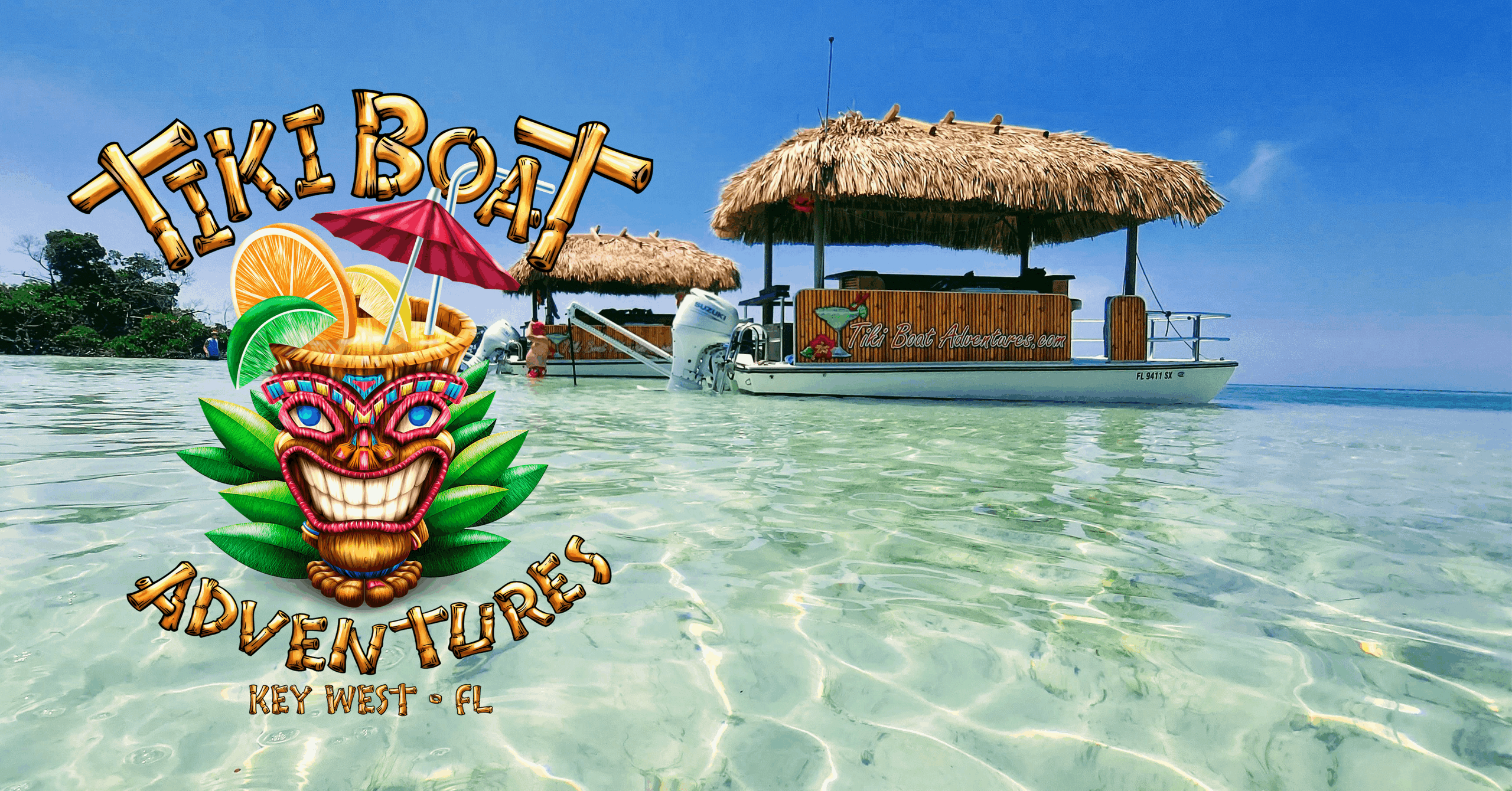 Private Key West Sandbar Trip on a Tiki Boat