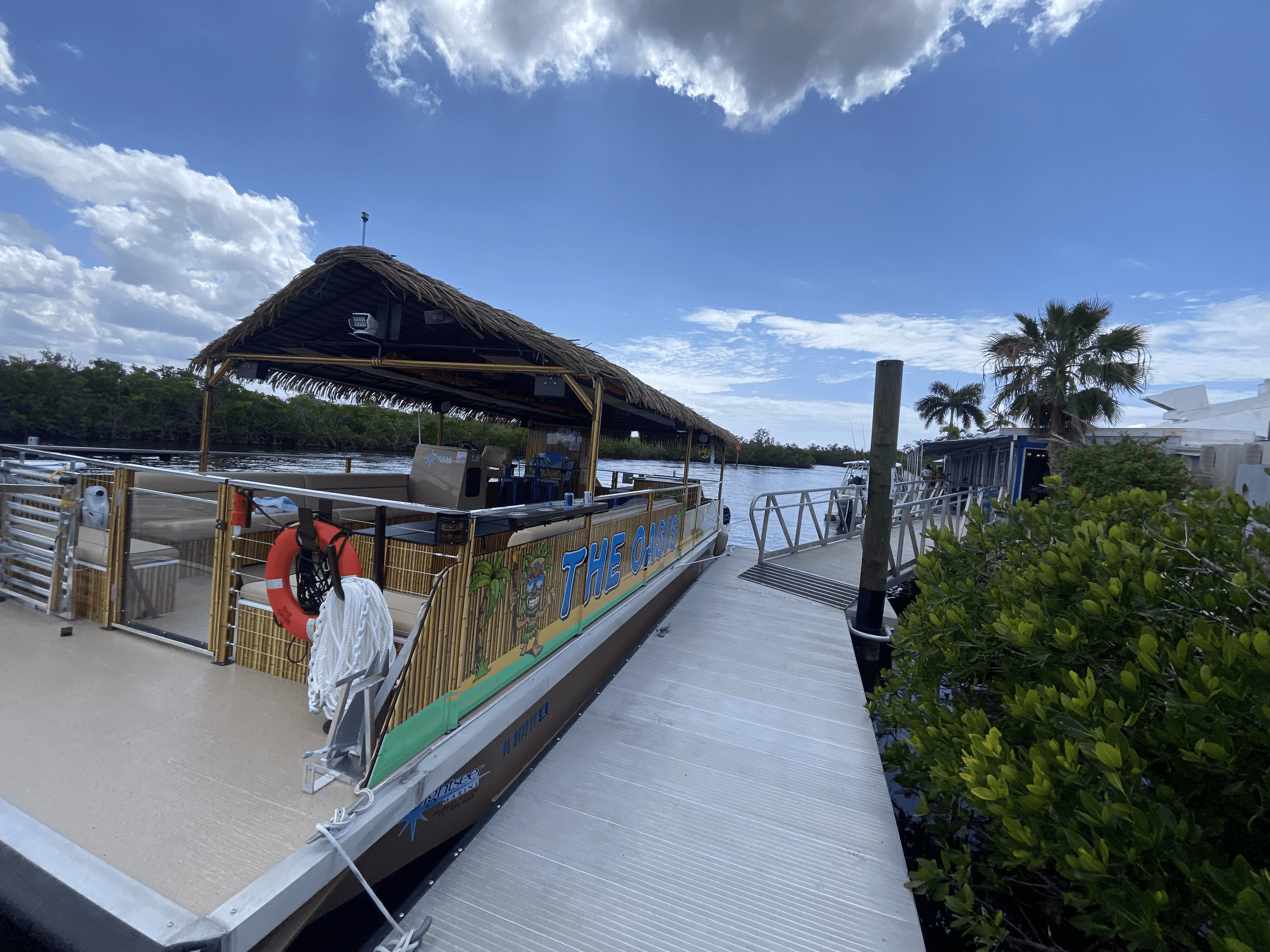 The Oasis Tiki Boat Private Lunch Cruise 4-Hrs.