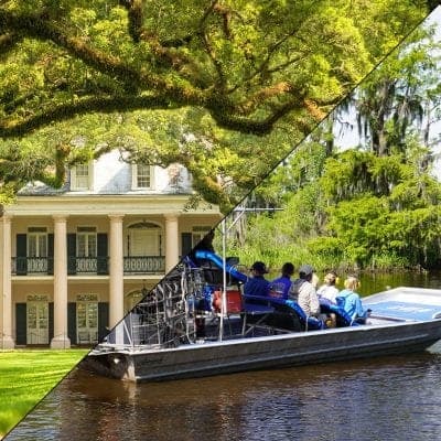 Afternoon Small Airboat Swamp Tour + Oak Alley Plantation