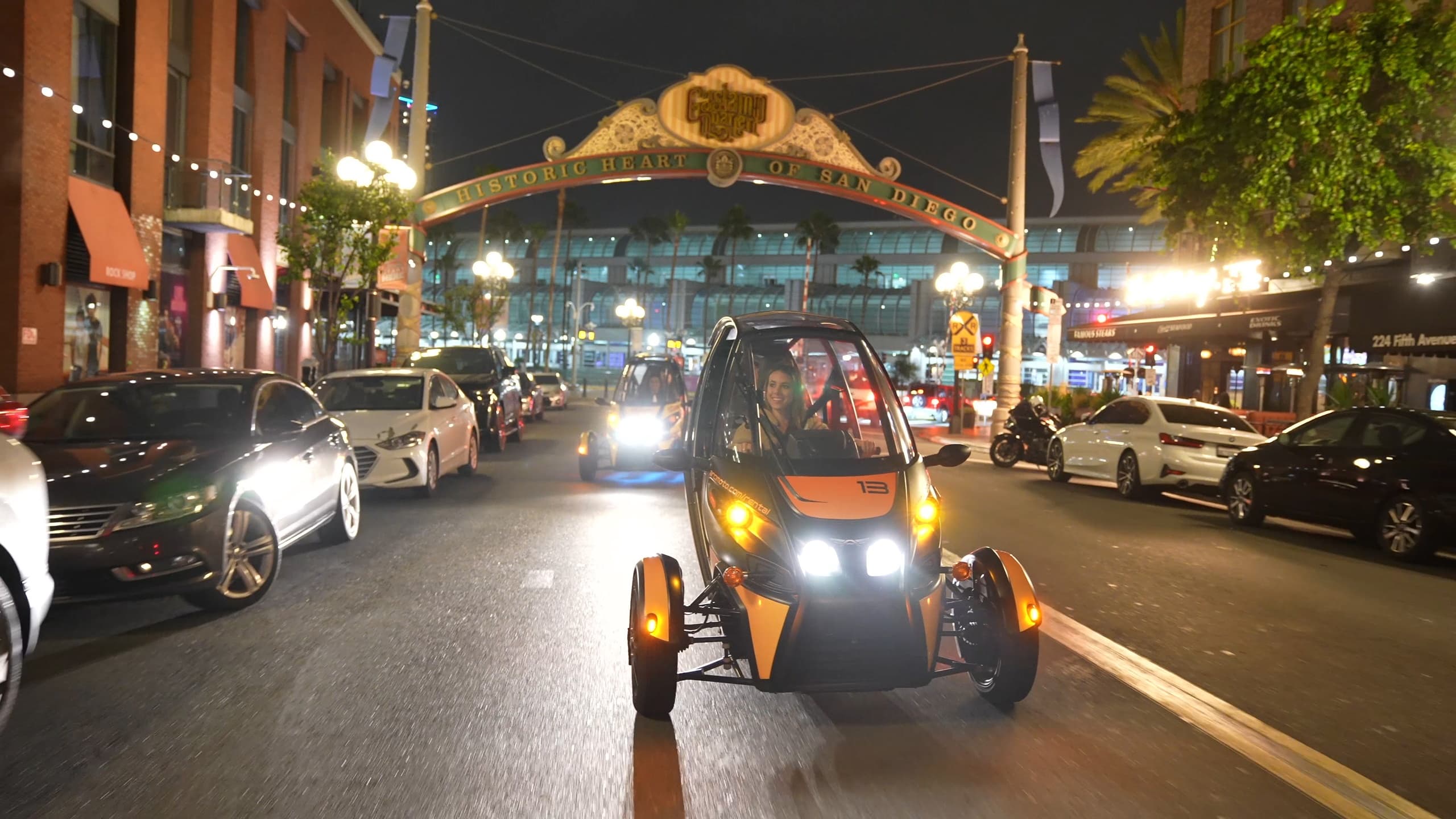 GoCar After Dark -  1Hr Gaslamp and Embarcadero Tour