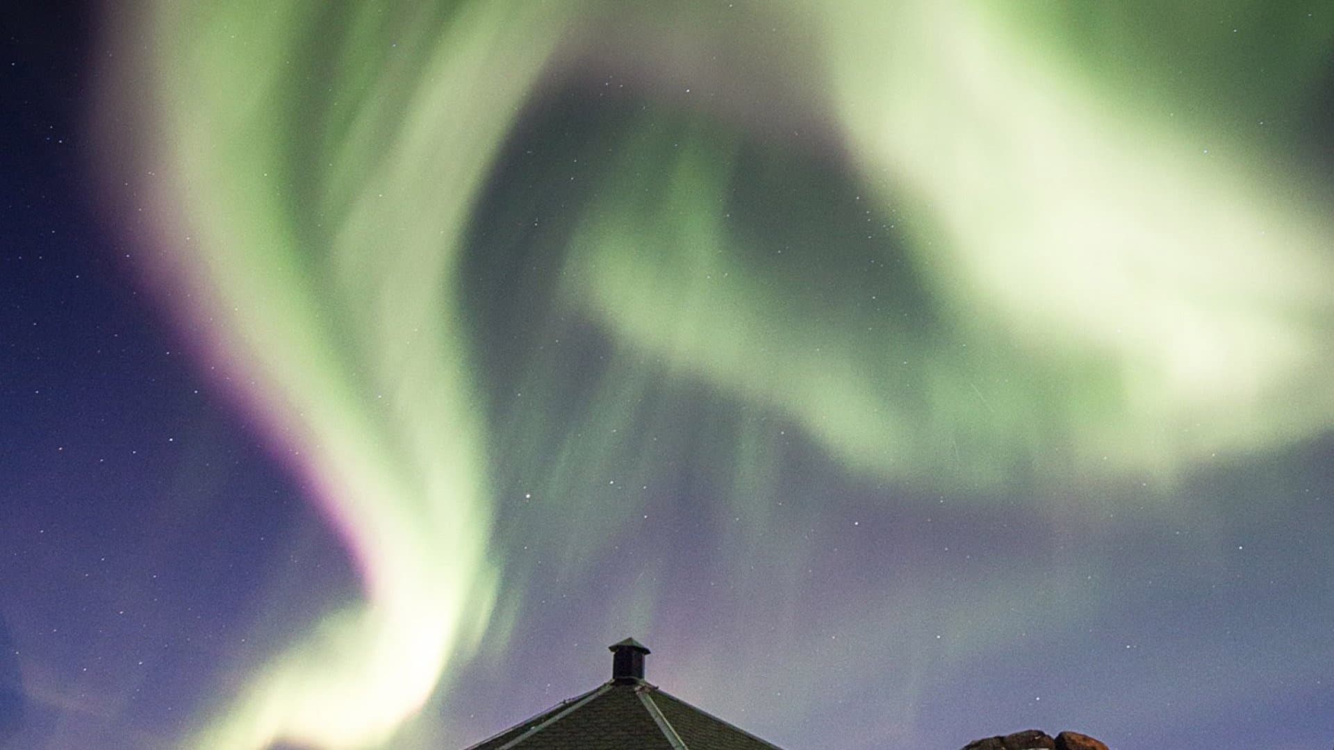 Northern Lights in Hamn lighthouse
