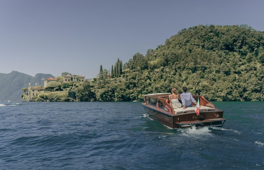 Classic wooden boat tour on Lake Como with captain