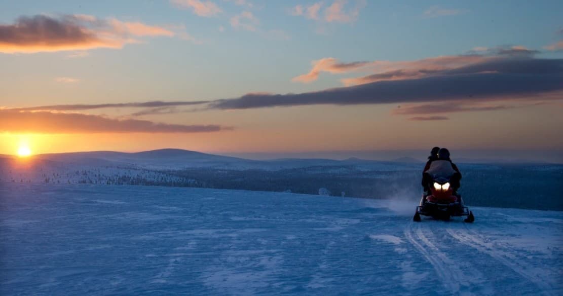 Aurora Hunting with Snowmobile Sleigh