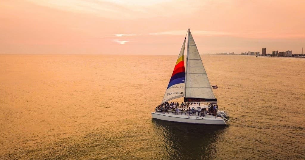 Sunset & Dolphin Watch Sailing Cruise on the Island Time II" Catamaran"