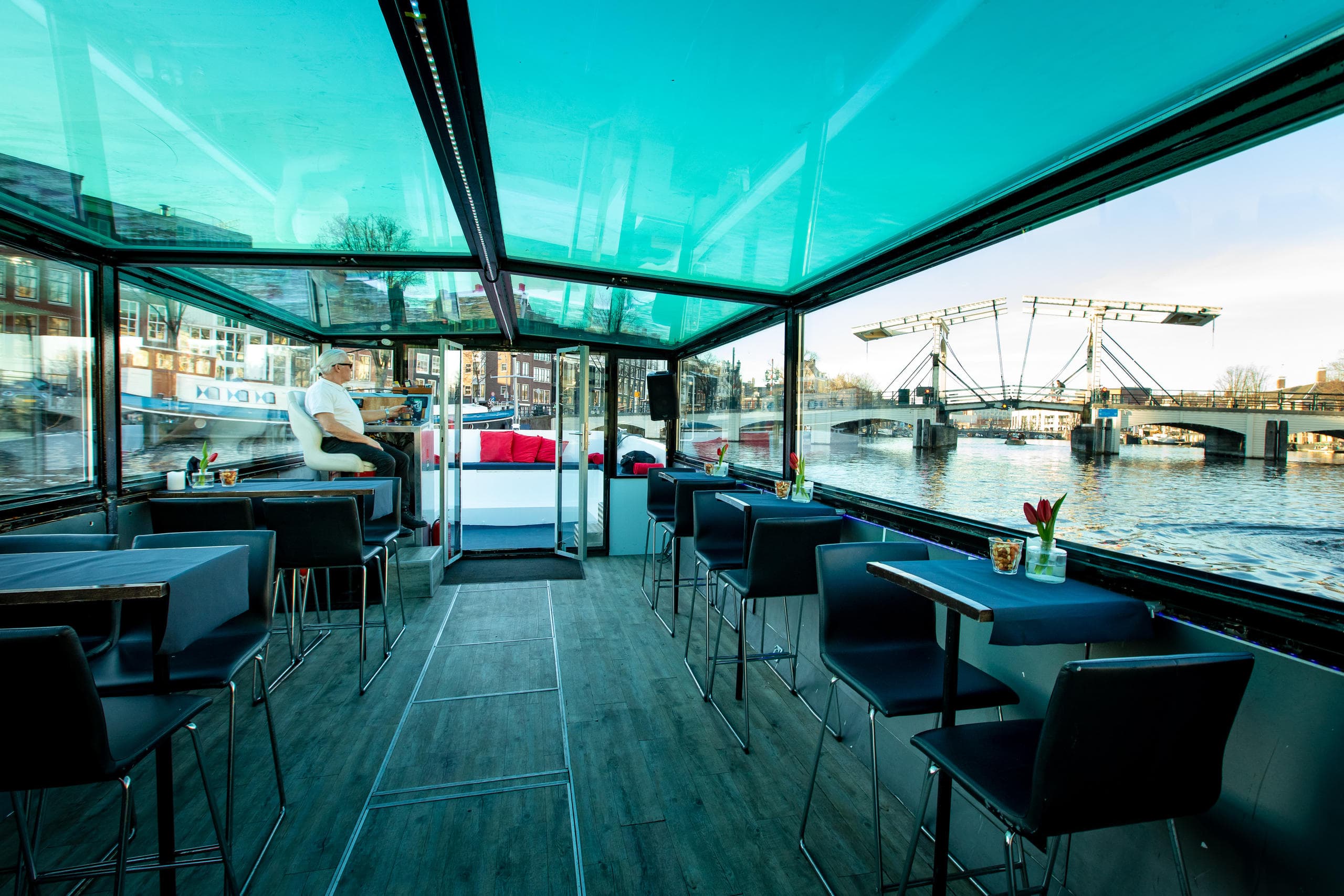 Covered Lounge Boat