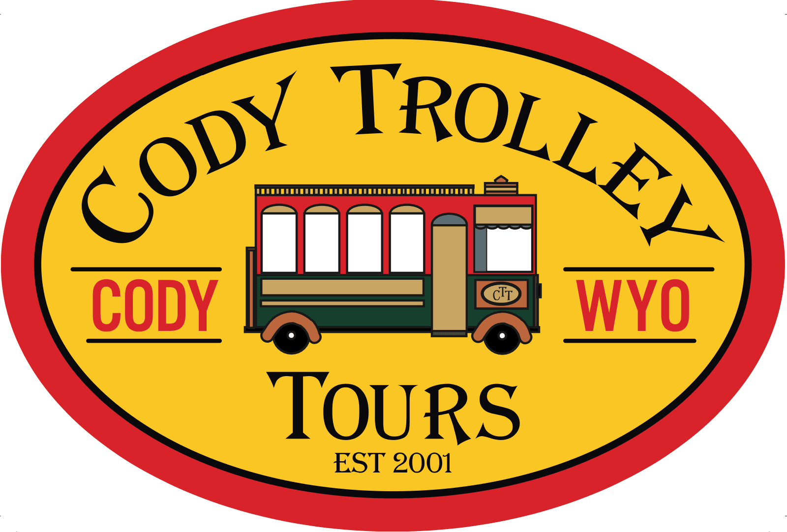 Cody Trolley Tours Oval Sticker